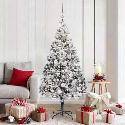 vidaXL Künstlicher Weihnachtsbaum mit 300 LEDs mit Ständer Weiß 180 cm - Weiß vidaXL Künstlicher Weihnachtsbaum mit 300 LEDs mit Ständer Weiß 180 cm - Weiß