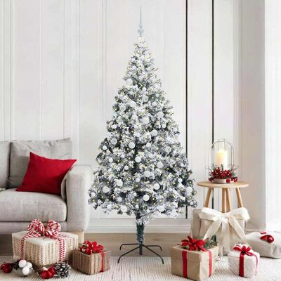 vidaXL Künstlicher Weihnachtsbaum mit 300 LEDs mit Ständer Weiß 180 cm - Weiß vidaXL Künstlicher Weihnachtsbaum mit 300 LEDs mit Ständer Weiß 180 cm - Weiß