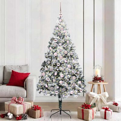 vidaXL Künstlicher Weihnachtsbaum mit 300 LEDs mit Ständer Weiß 210 cm - Weiß vidaXL Künstlicher Weihnachtsbaum mit 300 LEDs mit Ständer Weiß 210 cm - Weiß