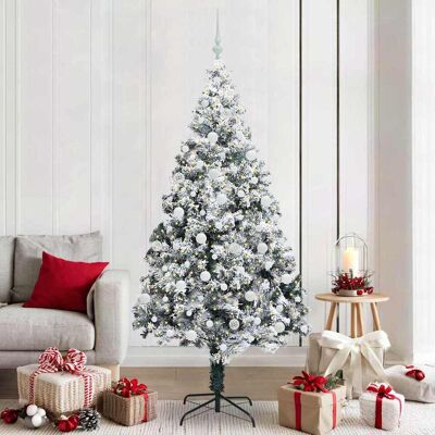 vidaXL Künstlicher Weihnachtsbaum mit 300 LEDs mit Ständer Weiß 210 cm - Weiß vidaXL Künstlicher Weihnachtsbaum mit 300 LEDs mit Ständer Weiß 210 cm - Weiß