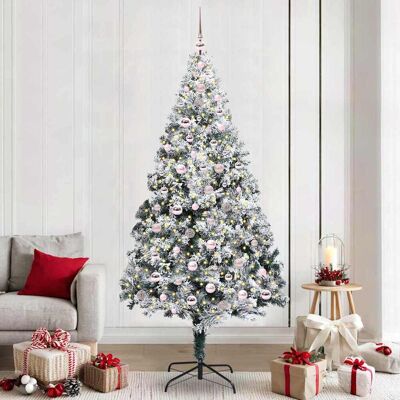 vidaXL Künstlicher Weihnachtsbaum mit 300 LEDs mit Ständer Weiß 240 cm - Weiß vidaXL Künstlicher Weihnachtsbaum mit 300 LEDs mit Ständer Weiß 240 cm - Weiß