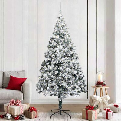 vidaXL Künstlicher Weihnachtsbaum mit 300 LEDs mit Ständer Weiß 240 cm - Weiß vidaXL Künstlicher Weihnachtsbaum mit 300 LEDs mit Ständer Weiß 240 cm - Weiß