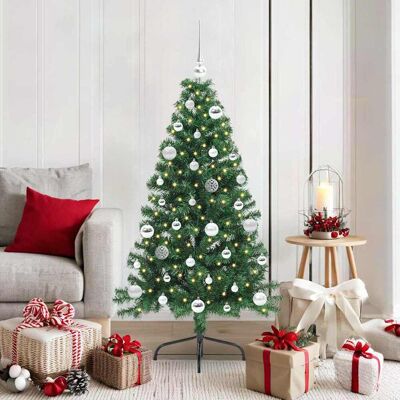 vidaXL Künstlicher vorbeleuchteter Weihnachtsbaum Grün 150 cm PVC - Grün vidaXL Künstlicher vorbeleuchteter Weihnachtsbaum Grün 150 cm PVC - Grün