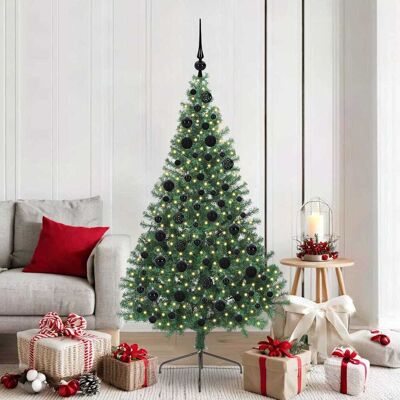 vidaXL Künstlicher vorbeleuchteter Weihnachtsbaum Grün 180 cm PVC - Grün vidaXL Künstlicher vorbeleuchteter Weihnachtsbaum Grün 180 cm PVC - Grün