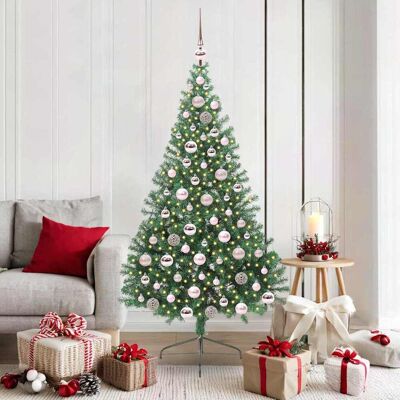 vidaXL Künstlicher vorbeleuchteter Weihnachtsbaum Grün 180 cm PVC - Grün vidaXL Künstlicher vorbeleuchteter Weihnachtsbaum Grün 180 cm PVC - Grün