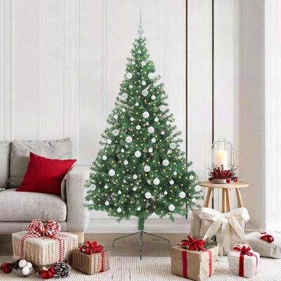 vidaXL Künstlicher vorbeleuchteter Weihnachtsbaum Grün 180 cm PVC - Grün vidaXL Künstlicher vorbeleuchteter Weihnachtsbaum Grün 180 cm PVC - Grün