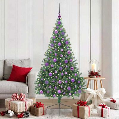 vidaXL Künstlicher vorbeleuchteter Weihnachtsbaum Grün 180 cm PVC - Grün vidaXL Künstlicher vorbeleuchteter Weihnachtsbaum Grün 180 cm PVC - Grün