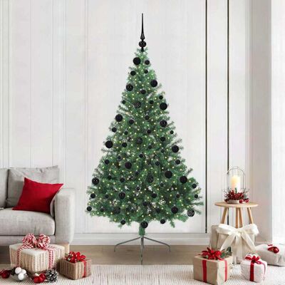 vidaXL Künstlicher vorbeleuchteter Weihnachtsbaum Grün 210 cm PVC - Grün vidaXL Künstlicher vorbeleuchteter Weihnachtsbaum Grün 210 cm PVC - Grün