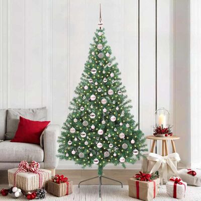 vidaXL Künstlicher vorbeleuchteter Weihnachtsbaum Grün 210 cm PVC - Grün vidaXL Künstlicher vorbeleuchteter Weihnachtsbaum Grün 210 cm PVC - Grün