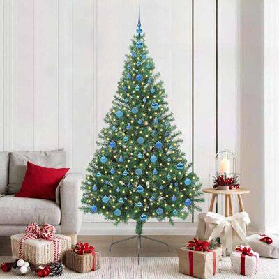 vidaXL Künstlicher vorbeleuchteter Weihnachtsbaum Grün 210 cm PVC - Grün vidaXL Künstlicher vorbeleuchteter Weihnachtsbaum Grün 210 cm PVC - Grün