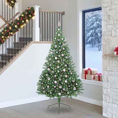 vidaXL Künstlicher vorbeleuchteter Weihnachtsbaum Grün 240 cm PVC - Grün vidaXL Künstlicher vorbeleuchteter Weihnachtsbaum Grün 240 cm PVC - Grün