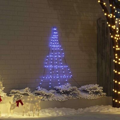 vidaXL LED Weihnachtsbaum mit Erdspießen Blau 182 cm Metall - Blau vidaXL LED Weihnachtsbaum mit Erdspießen Blau 182 cm Metall - Blau