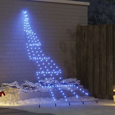 vidaXL LED Weihnachtsbaum mit Erdspießen Blau 306 cm Metall - Blau vidaXL LED Weihnachtsbaum mit Erdspießen Blau 306 cm Metall - Blau