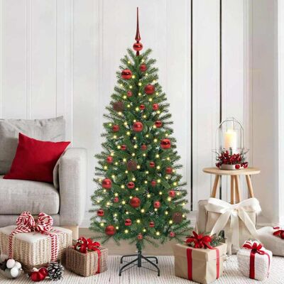 vidaXL Weihnachtskugel-Set mit 150 LEDs 61 pcs Rot Kunststoff - Rot vidaXL Weihnachtskugel-Set mit 150 LEDs 61 pcs Rot Kunststoff - Rot