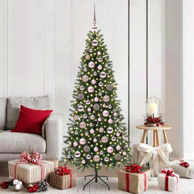 vidaXL Weihnachtskugel-Set mit 300 LEDs 120 pcs Rosa Kunststoff - Rosa vidaXL Weihnachtskugel-Set mit 300 LEDs 120 pcs Rosa Kunststoff - Rosa