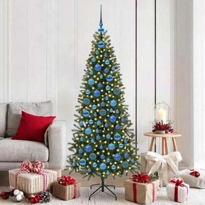 vidaXL Weihnachtskugel-Set mit 300 LEDs 120 pcs Blau Kunststoff - Blau vidaXL Weihnachtskugel-Set mit 300 LEDs 120 pcs Blau Kunststoff - Blau