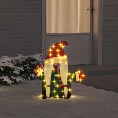 vidaXL Beleuchteter Gnom mit 60 LEDs Warmes Weiß 71 x 64 cm Lamé-Stoff - Warmes Weiß vidaXL Beleuchteter Gnom mit 60 LEDs Warmes Weiß 71 x 64 cm Lamé-Stoff - Warmes Weiß