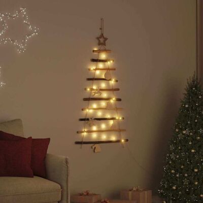 vidaXL Weihnachtsbaum mit 30 LEDs Natur 90 cm Massives Eschenholz - Braun vidaXL Weihnachtsbaum mit 30 LEDs Natur 90 cm Massives Eschenholz - Braun