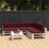 vidaXL Palettensofa-Kissen 7 Stk. Weinrot - Rot