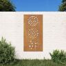 vidaXL Garten-Wanddeko 105x55 cm Cortenstahl Blatt-Design - Braun