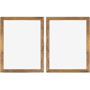 vidaXL Bilderrahmen 2 Stk. 90x70 cm Massives Altholz und Glas - Braun