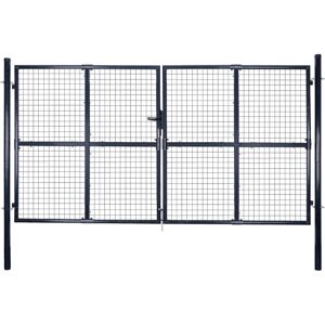 vidaXL Mesh-Gartentor Verzinkter Stahl 289 x 175 cm Grau - Grau