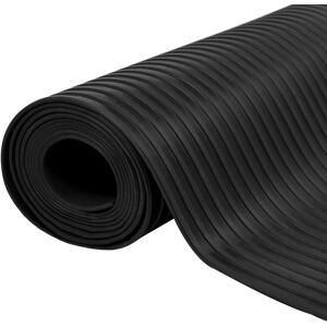 vidaXL Bodenmatte Rutschfest Gummi 1,5x4 m 3 mm Breite Rippen - Schwarz