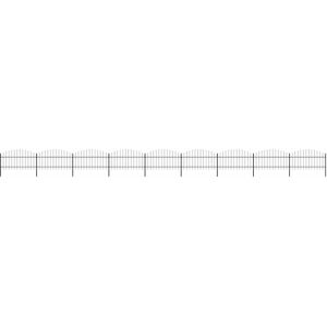 vidaXL Gartenzaun mit Speerspitze Stahl 1603,5 x 125 cm Schwarz - Schwarz vidaXL Gartenzaun mit Speerspitze Stahl 1603,5 x 125 cm Schwarz - Schwarz