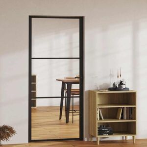 vidaXL Innentür ESG Glas und Aluminium 93x201,5 cm Schwarz - Schwarz vidaXL Innentür ESG Glas und Aluminium 93x201,5 cm Schwarz - Schwarz