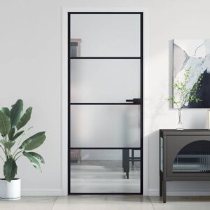 vidaXL Innentür Schlank Schwarz 83x201,5 cm Hartglas & Aluminium - Schwarz vidaXL Innentür Schlank Schwarz 83x201,5 cm Hartglas & Aluminium - Schwarz