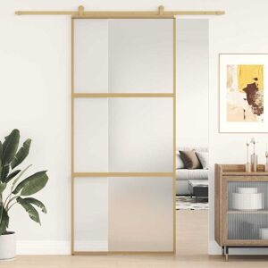 vidaXL Schiebetür Golden 90x205 cm Matt ESG-Glas und Aluminium - Gold vidaXL Schiebetür Golden 90x205 cm Matt ESG-Glas und Aluminium - Gold