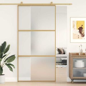 vidaXL Schiebetür Golden 102,5x205 cm Matt ESG-Glas und Aluminium - Gold vidaXL Schiebetür Golden 102,5x205 cm Matt ESG-Glas und Aluminium - Gold