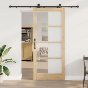 vidaXL Schiebetür ORKDAL Natürlich und Schwarz 93 x 211 cm - Braun vidaXL Schiebetür ORKDAL Natürlich und Schwarz 93 x 211 cm - Braun