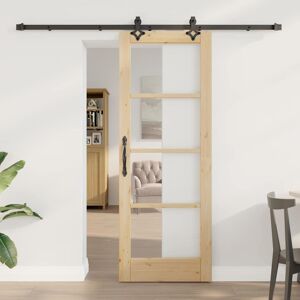 vidaXL Schiebetür Natur 73,5 x 198,5 cm Solid Pine Wood and Glass - Braun vidaXL Schiebetür Natur 73,5 x 198,5 cm Solid Pine Wood and Glass - Braun