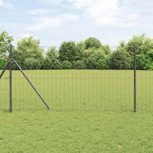 vidaXL Eurozaun Grau 1 x 10 m PVC-beschichtetes Eisen - Grau vidaXL Eurozaun Grau 1 x 10 m PVC-beschichtetes Eisen - Grau
