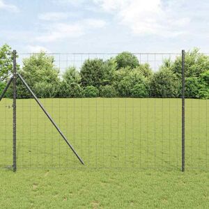 vidaXL Eurozaun Grau 1,6 x 10 m PVC-beschichtetes Eisen - Grau vidaXL Eurozaun Grau 1,6 x 10 m PVC-beschichtetes Eisen - Grau