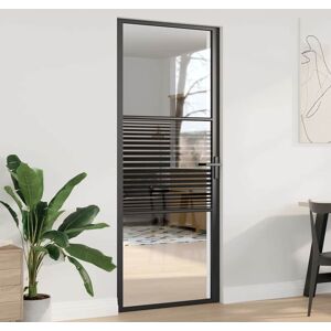 vidaXL Glastür Gestreift Schwarz 83 x 3,5 x 201,5 cm Aluminium - Schwarz vidaXL Glastür Gestreift Schwarz 83 x 3,5 x 201,5 cm Aluminium - Schwarz
