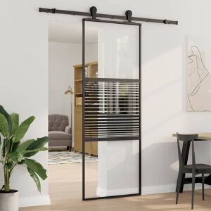 vidaXL Glastür Gestreift Schwarz 76 x 2 x 205 cm Aluminium - Schwarz vidaXL Glastür Gestreift Schwarz 76 x 2 x 205 cm Aluminium - Schwarz