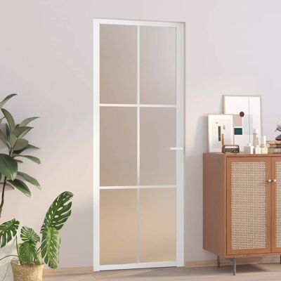 vidaXL Innentür 76x201,5 cm Weiß Mattglas und Aluminium - Weiß vidaXL Innentür 76x201,5 cm Weiß Mattglas und Aluminium - Weiß