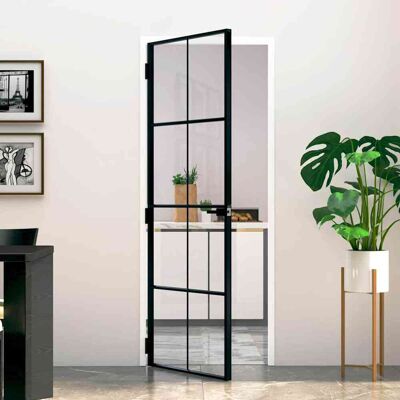 vidaXL Innentür Schwarz 76x201,5 cm Hartglas & Aluminium Schlank - Schwarz vidaXL Innentür Schwarz 76x201,5 cm Hartglas & Aluminium Schlank - Schwarz