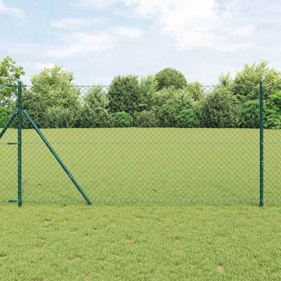 vidaXL Kettenzaun Bodenbefestigung 10 x 1 m PVC-beschichteter Stahl - Grün vidaXL Kettenzaun Bodenbefestigung 10 x 1 m PVC-beschichteter Stahl - Grün