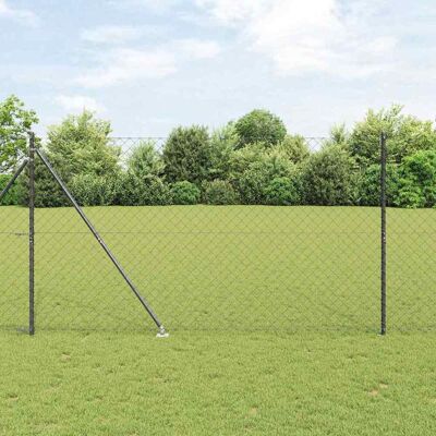 vidaXL Stahlzaun mit Spitzen 10 x 1,5 m PVC-beschichteter Stahl Grau - Grau vidaXL Stahlzaun mit Spitzen 10 x 1,5 m PVC-beschichteter Stahl Grau - Grau