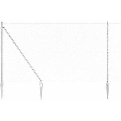 vidaXL Außenkettenzaun mit Spitzen 10 x 1,5 m Verzinkter Stahl Silber - Silber vidaXL Außenkettenzaun mit Spitzen 10 x 1,5 m Verzinkter Stahl Silber - Silber