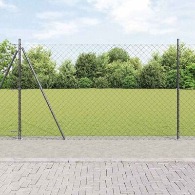 vidaXL Außen-Kettenzaun mit Betonsockel 10 x 1,6 m Grau Netz - Grau vidaXL Außen-Kettenzaun mit Betonsockel 10 x 1,6 m Grau Netz - Grau