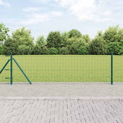 vidaXL Eurozaun mit Betonfundament 10 x 0,6 m PVC-beschichteter Stahl - Grün vidaXL Eurozaun mit Betonfundament 10 x 0,6 m PVC-beschichteter Stahl - Grün