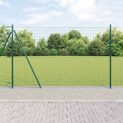 vidaXL Eurozaun mit Betonfundament 10 x 1,4 m PVC-beschichteter Stahl - Grün vidaXL Eurozaun mit Betonfundament 10 x 1,4 m PVC-beschichteter Stahl - Grün