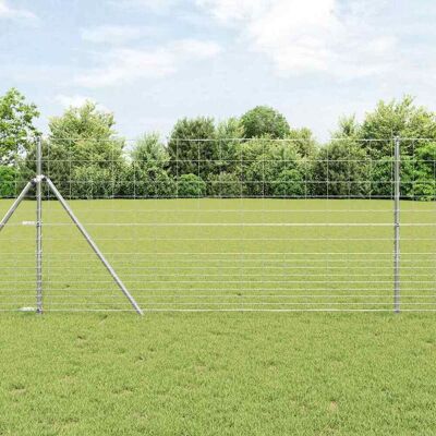 vidaXL Ground Fix Geschweißter Drahtzaun 25 x 1,2 m Verzinkter Stahl - Silber vidaXL Ground Fix Geschweißter Drahtzaun 25 x 1,2 m Verzinkter Stahl - Silber