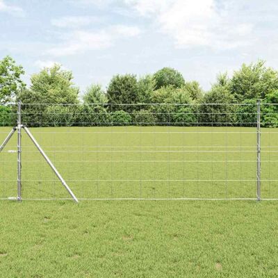 vidaXL Ground Fix Geschweißter Drahtzaun 50 x 1 m Verzinkter Stahl - Silber vidaXL Ground Fix Geschweißter Drahtzaun 50 x 1 m Verzinkter Stahl - Silber
