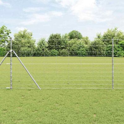 vidaXL Ground Fix Geschweißter Drahtzaun 50 x 1,2 m Verzinkter Stahl - Silber vidaXL Ground Fix Geschweißter Drahtzaun 50 x 1,2 m Verzinkter Stahl - Silber