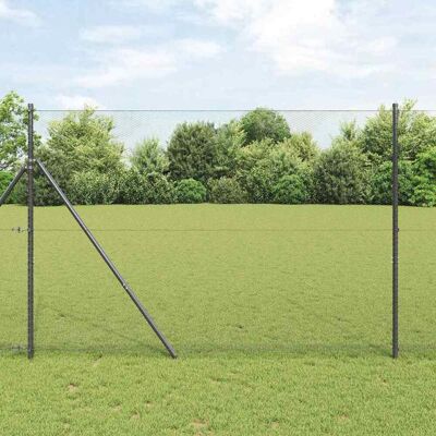 vidaXL Stabiler sechseckiger Zaunfuß 10 x 1,5 m Grau Netz - Grau vidaXL Stabiler sechseckiger Zaunfuß 10 x 1,5 m Grau Netz - Grau